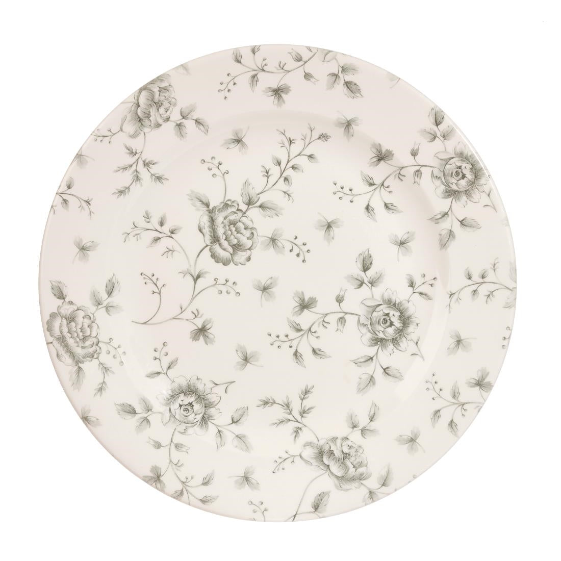 Churchill Vintage Prints Rose Chintz Profile Plates Grey 305mm (6 Pack)