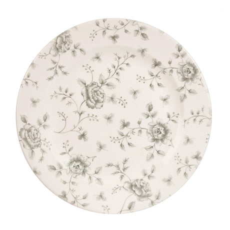 Churchill Vintage Prints Rose Chintz Profile Plates Grey 305mm (6 Pack)