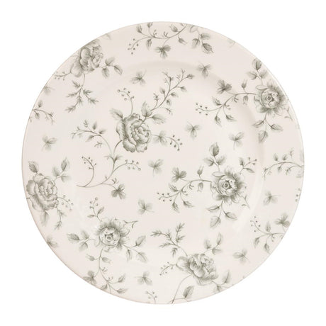 Churchill Vintage Prints Rose Chintz Profile Plates Grey 276mm (6 Pack)
