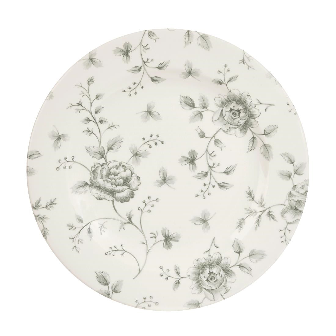 Churchill Vintage Prints Rose Chintz Profile Plates Grey 210mm (6 Pack)