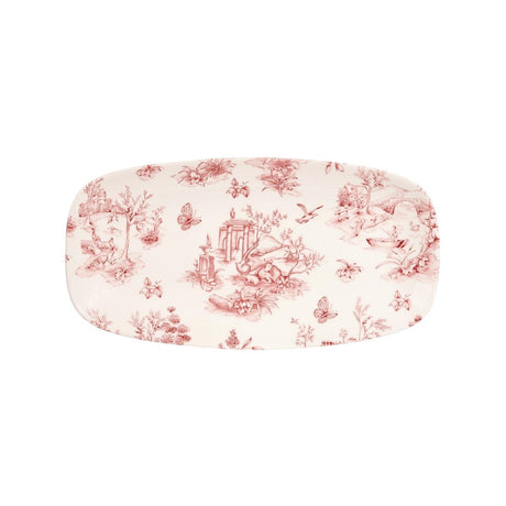 Churchill Vintage Prints Rectangular Plates Cranberry Toile 298mm (12 Pack)