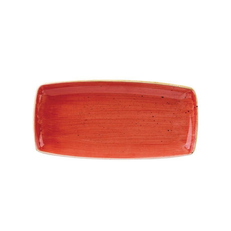 Churchill Stonecast Rectangular Plate Berry Red 350 x 185mm (6 Pack)