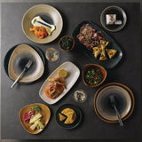 Churchill Stonecast Patina Oblong Chef Plates Rustic Teal 355 x 189mm (6 Pack)