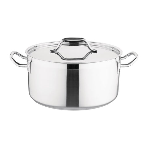 Nisbets Essentials Stainless Steel Stew Pot With Lid  32cm