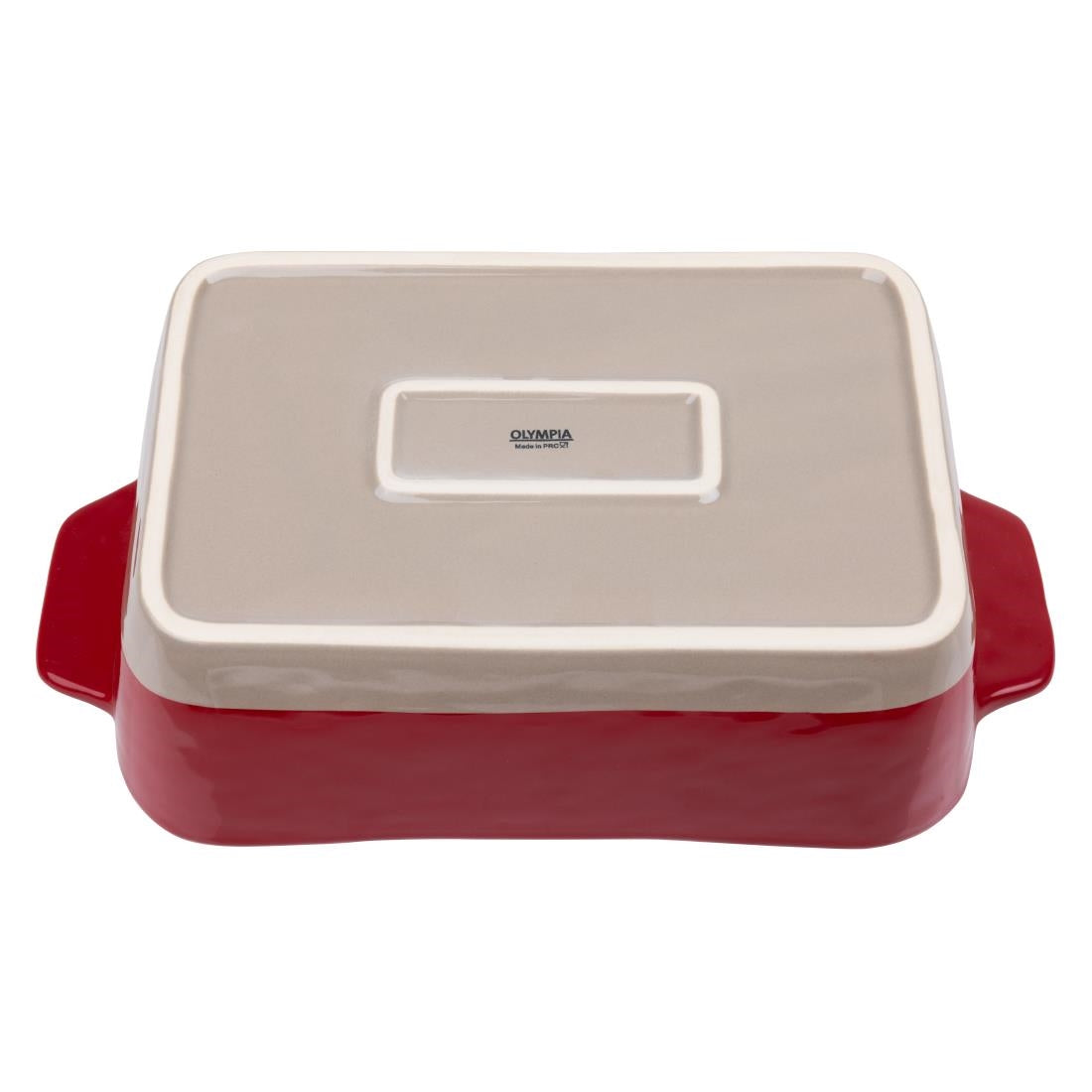 Olympia Red And Taupe Ceramic Roasting Dish 2.5Ltr