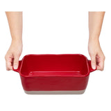 Olympia Red And Taupe Ceramic Roasting Dish 2.5Ltr