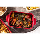 Olympia Red And Taupe Ceramic Roasting Dish 2.5Ltr
