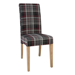 Bolero Austin Dining Chairs Grey Tartan (2 Pack)