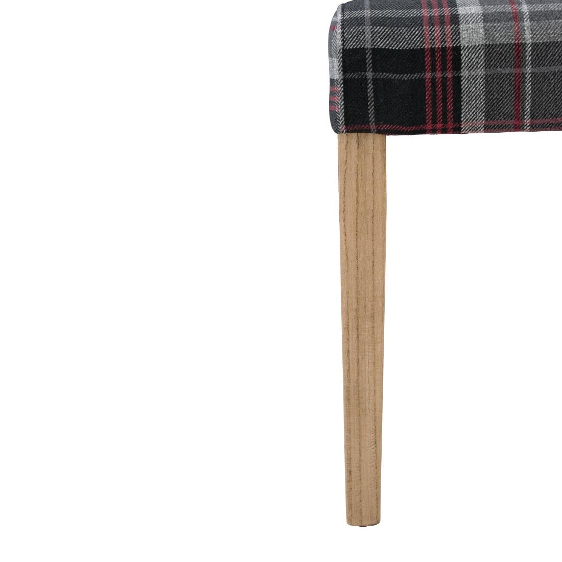 Bolero Austin Dining Chairs Grey Tartan (2 Pack)