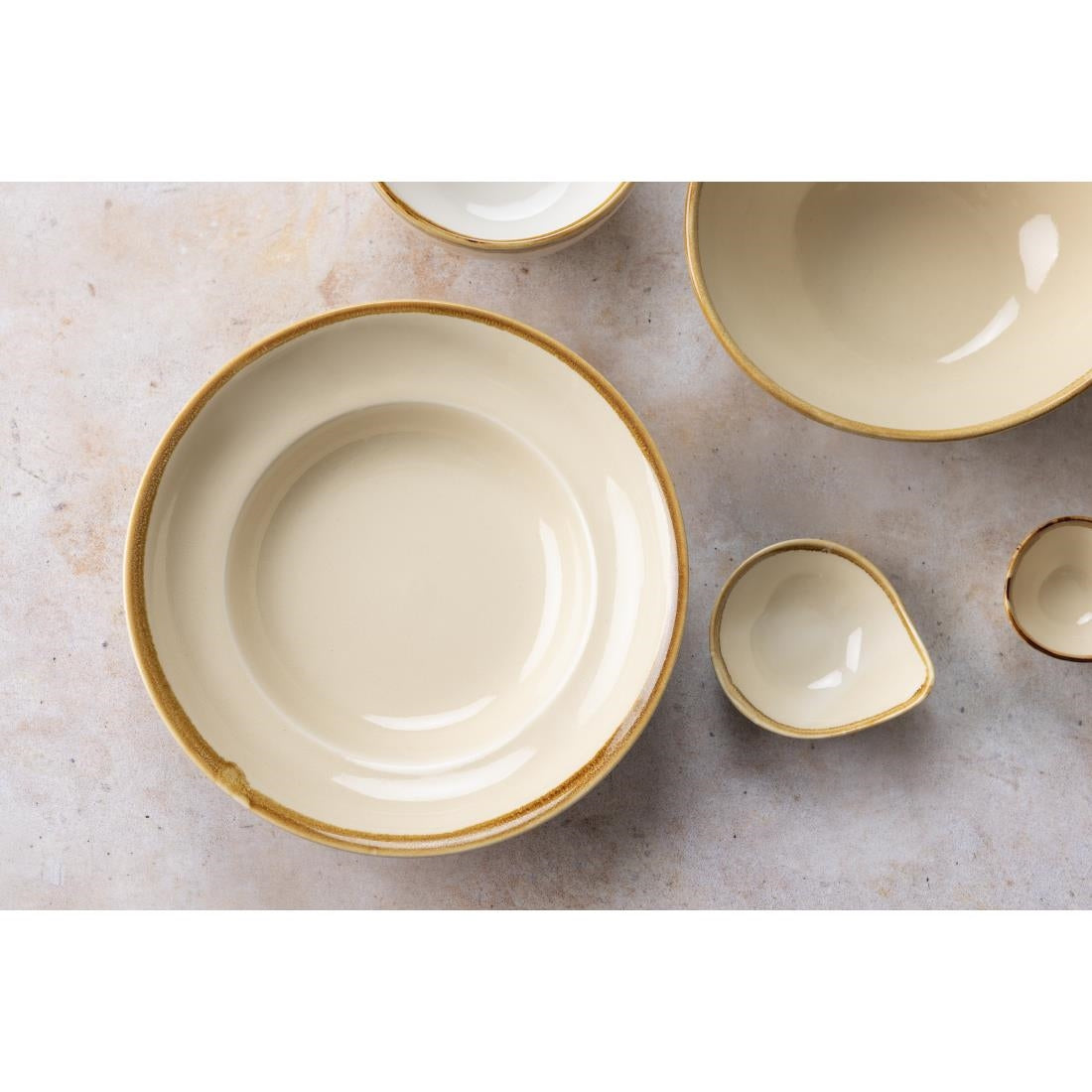 Olympia Kiln Pasta Bowls Sandstone 250mm (4 Pack)