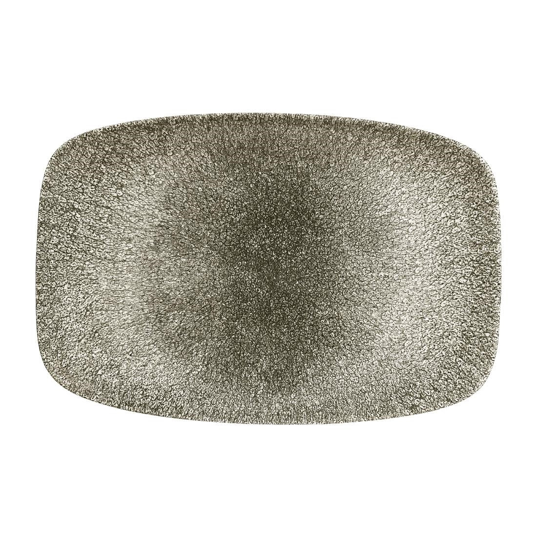 Churchill Studio Prints Raku Rectangular Plates Quartz Black 300mm (6 Pack)