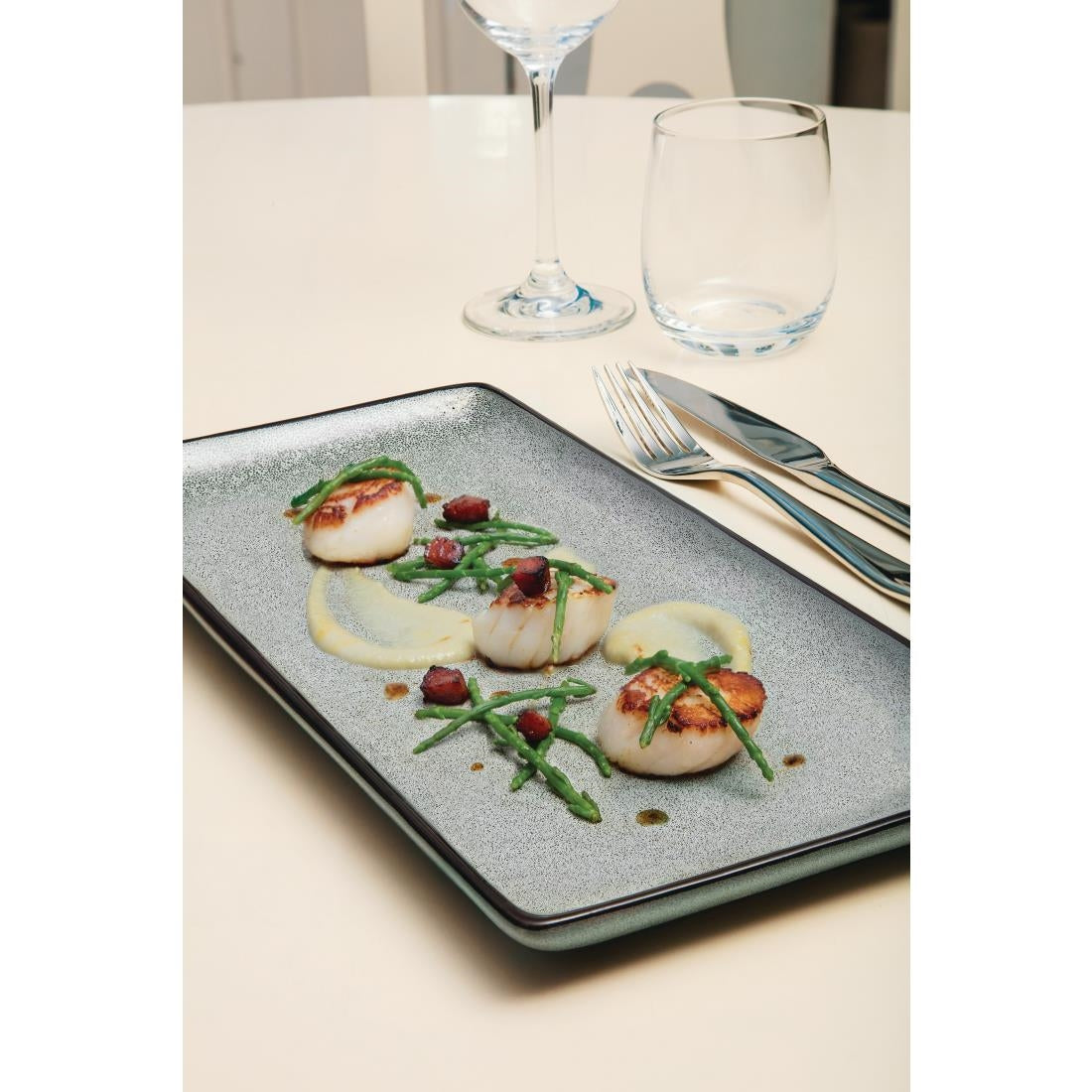 Olympia Mineral Rectangular Plates 228mm (6 Pack)