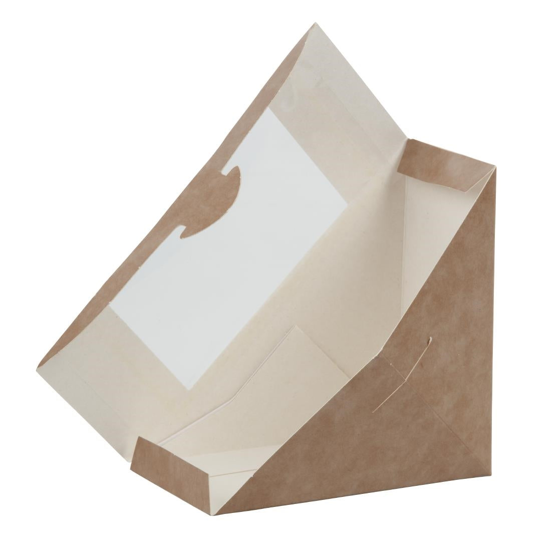 Colpac Recyclable Kraft Front-Loading Sandwich Wedges With PLA Window (500 pack)