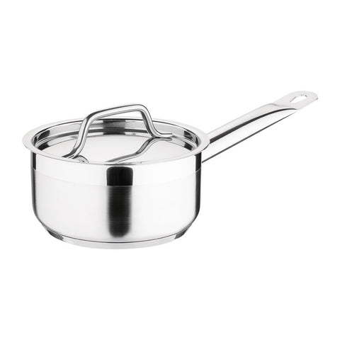 Nisbets Essentials Stainless Steel Saucepan With Lid 14cm