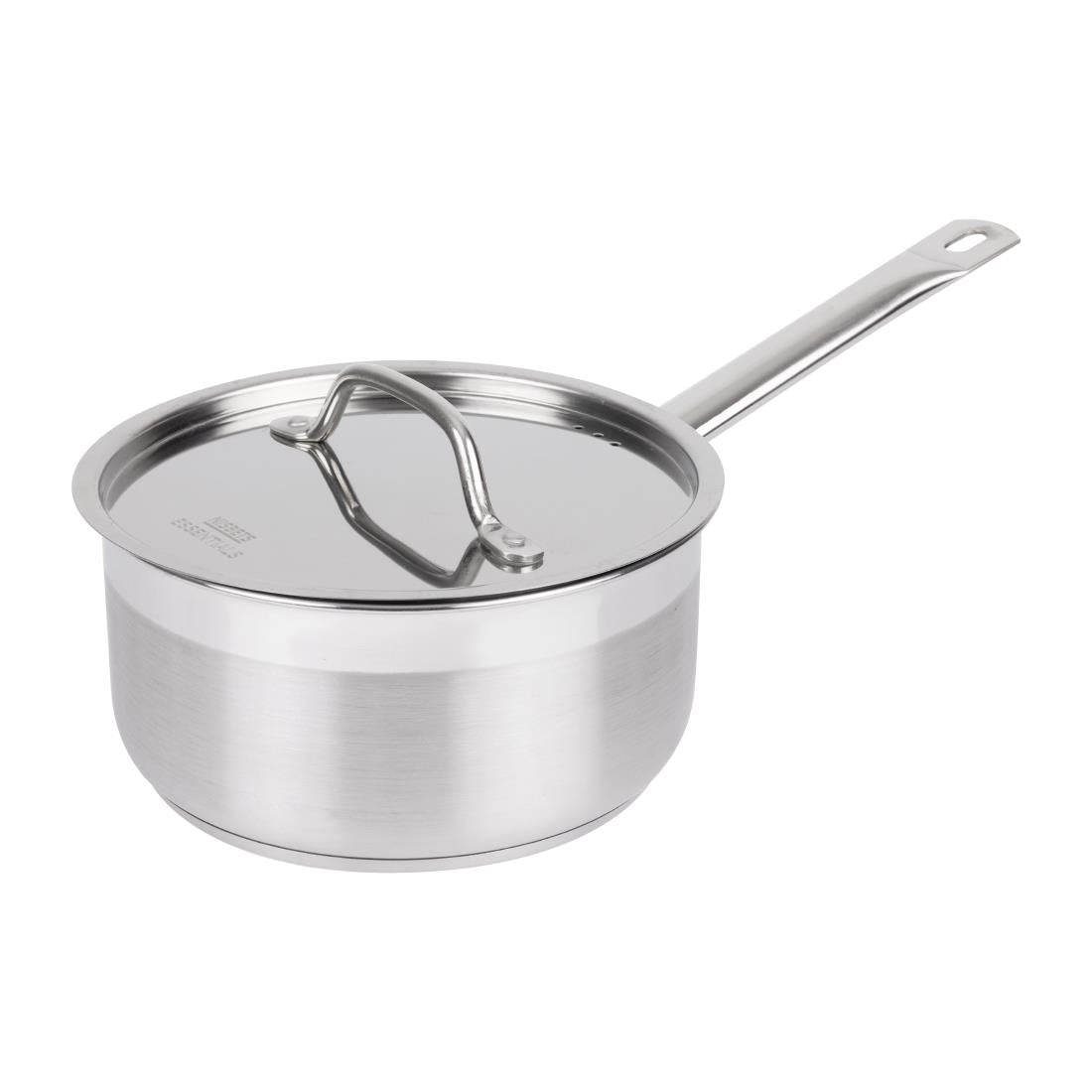 Nisbets Essentials Stainless Steel Saucepan with Lid 20cm