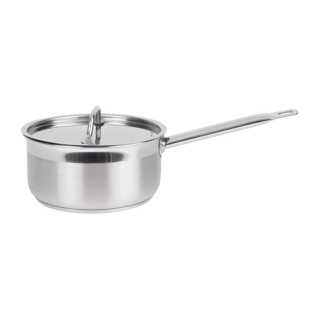 Nisbets Essentials Stainless Steel Saucepan with Lid 20cm