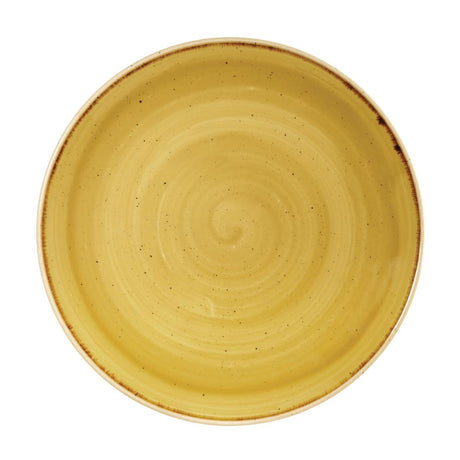 Churchill Stonecast Round Coupe Plates Mustard Seed Yellow 260mm