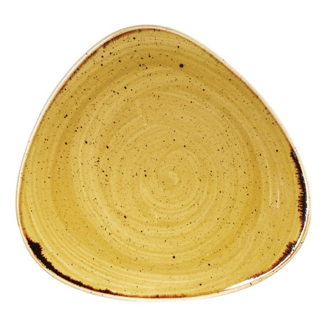 Churchill Stonecast Triangle Plate Mustard Seed Yellow 229mm (12 Pack)