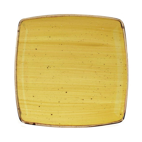 Churchill Stonecast Deep Square Plate Mustard Seed Yellow 260mm (6 Pack)