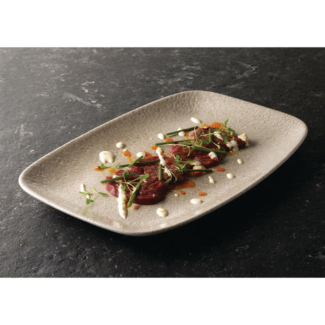 Churchill Raku Oblong Chef Plates Agate Grey 157 x 237mm (12 Pack)