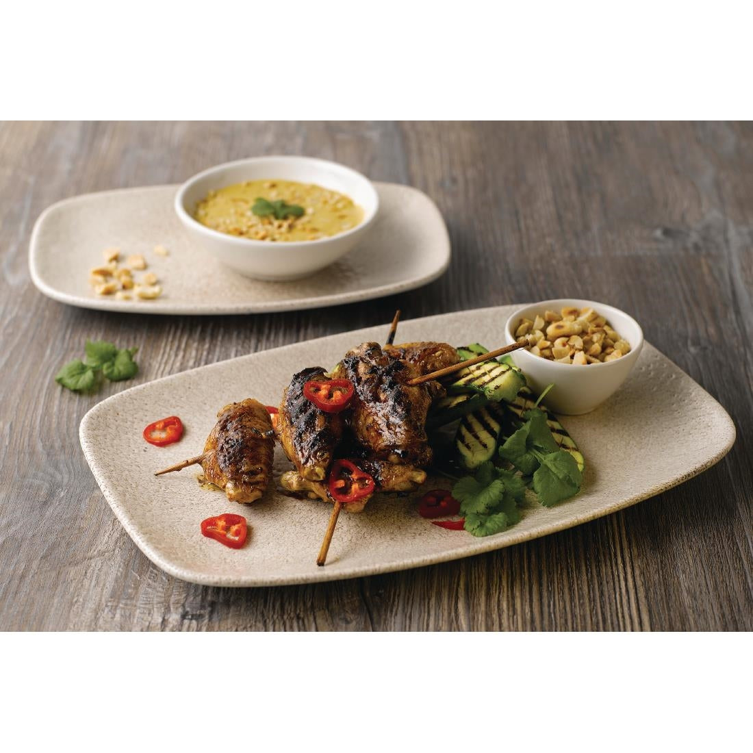 Churchill Raku Oblong Chef Plates Agate Grey 202 x 261mm (12 Pack)