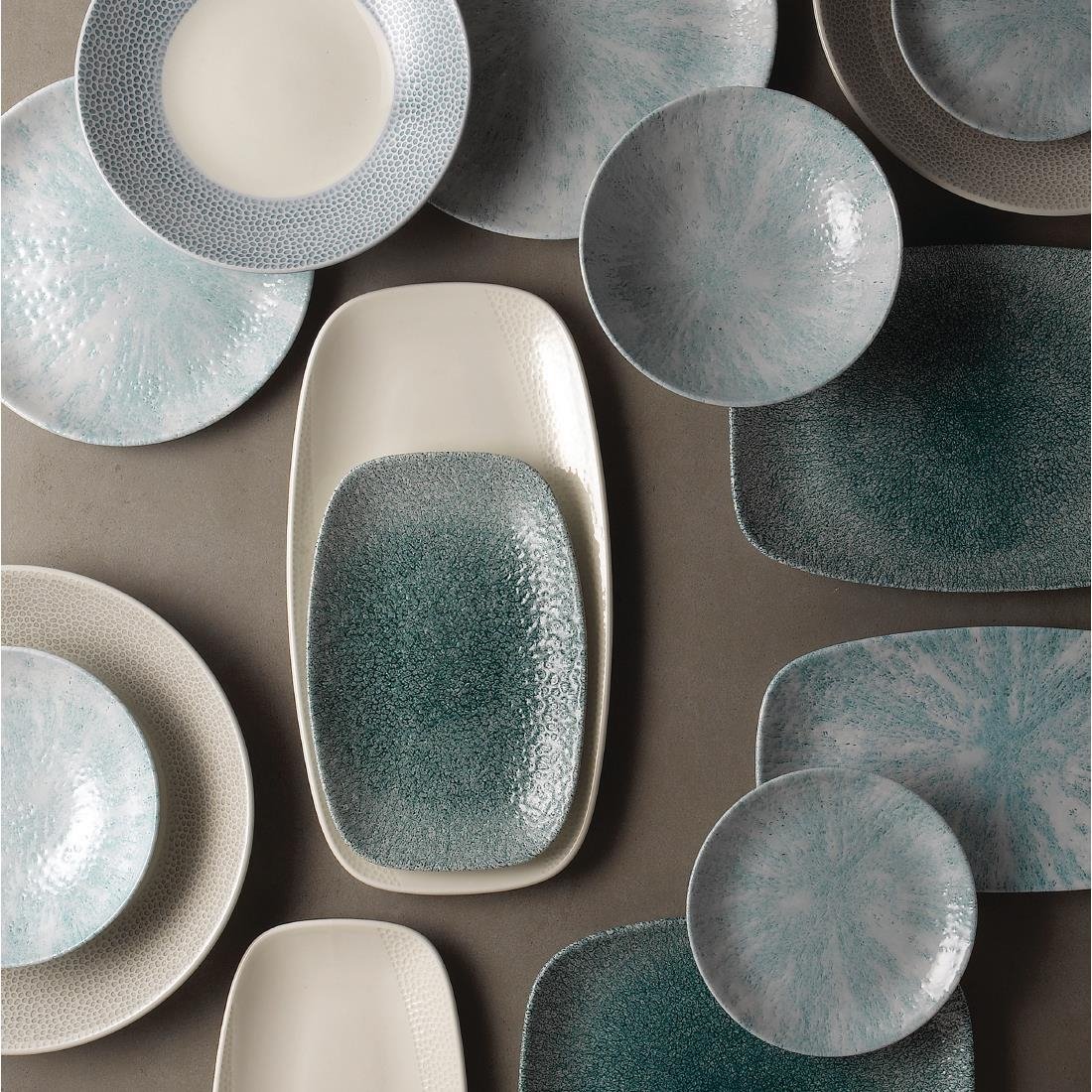 Churchill Raku Oblong Chef Plates Jade Green 199 x 300mm (6 Pack)