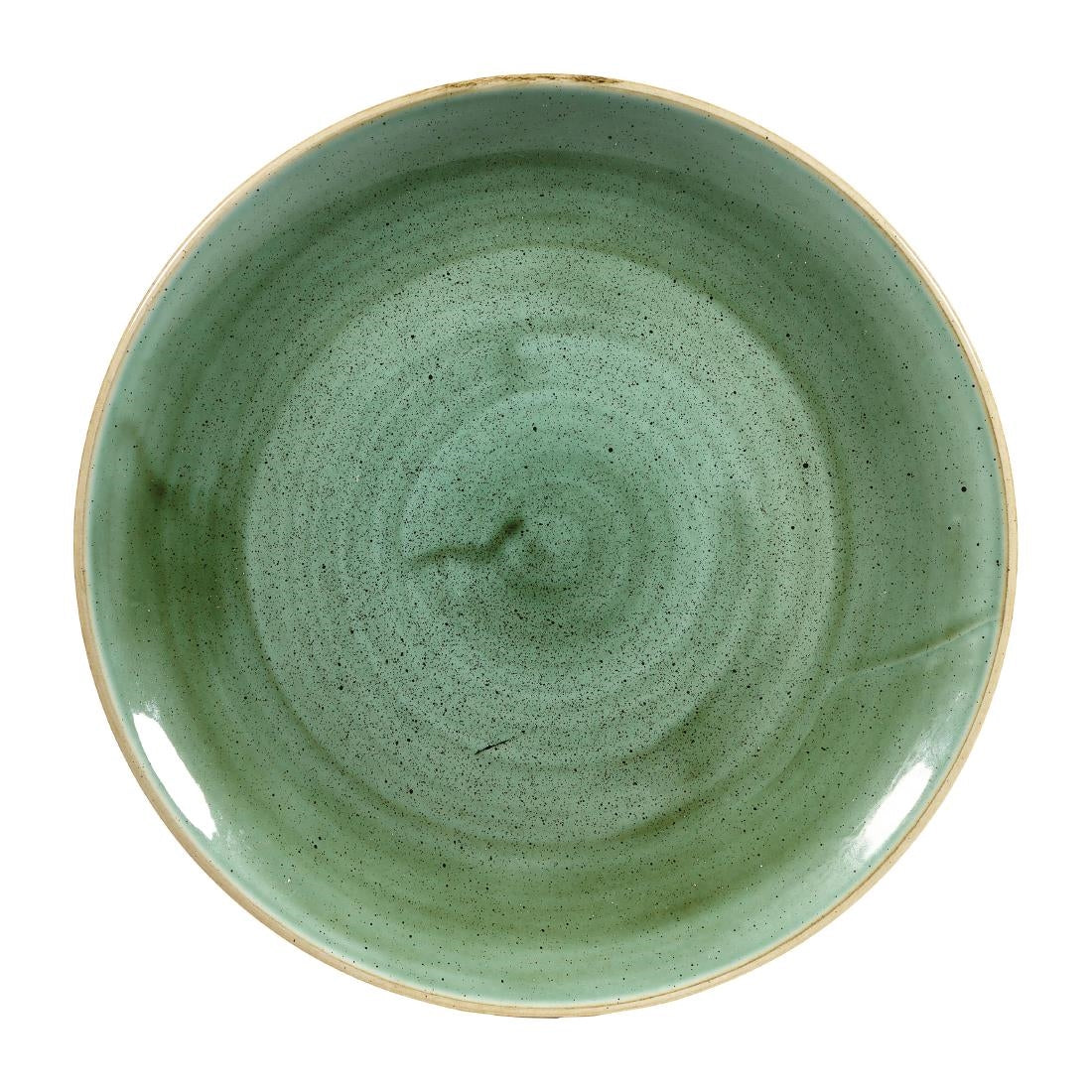 Churchill Stonecast Round Coupe Plates Samphire Green 260mm (12 Pack)