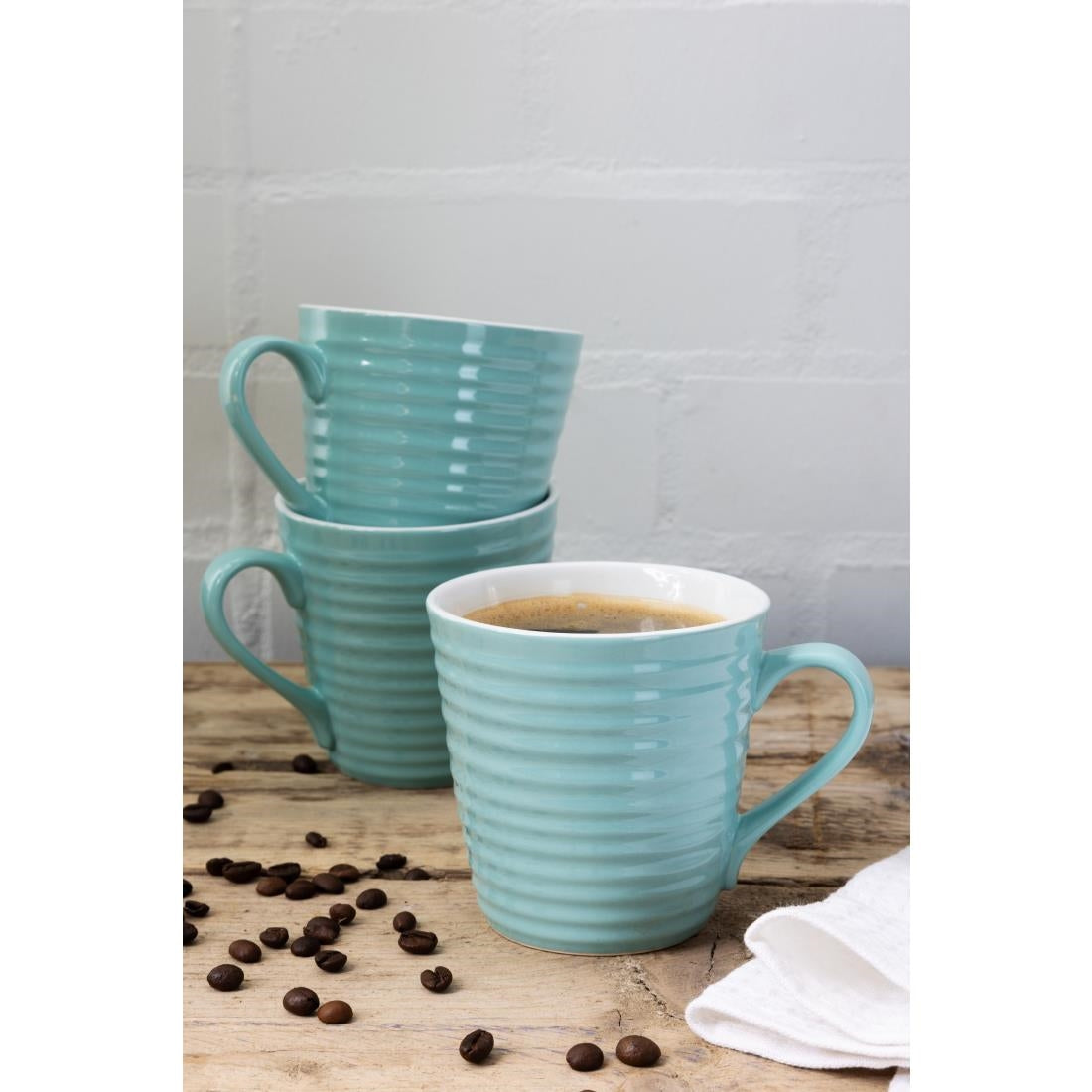 Olympia Cafe Aroma Mugs Aqua 230ml (6 Pack)