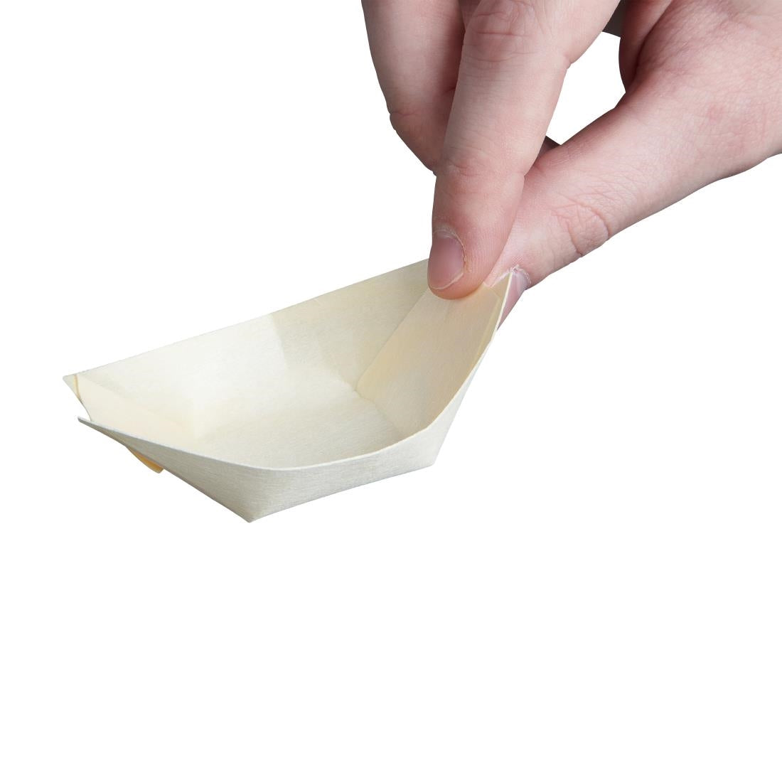 Fiesta Compostable Wooden Sushi Boats Small 80mm (100 Pack)