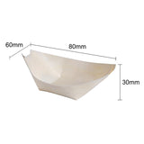 Fiesta Compostable Wooden Sushi Boats Small 80mm (100 Pack)