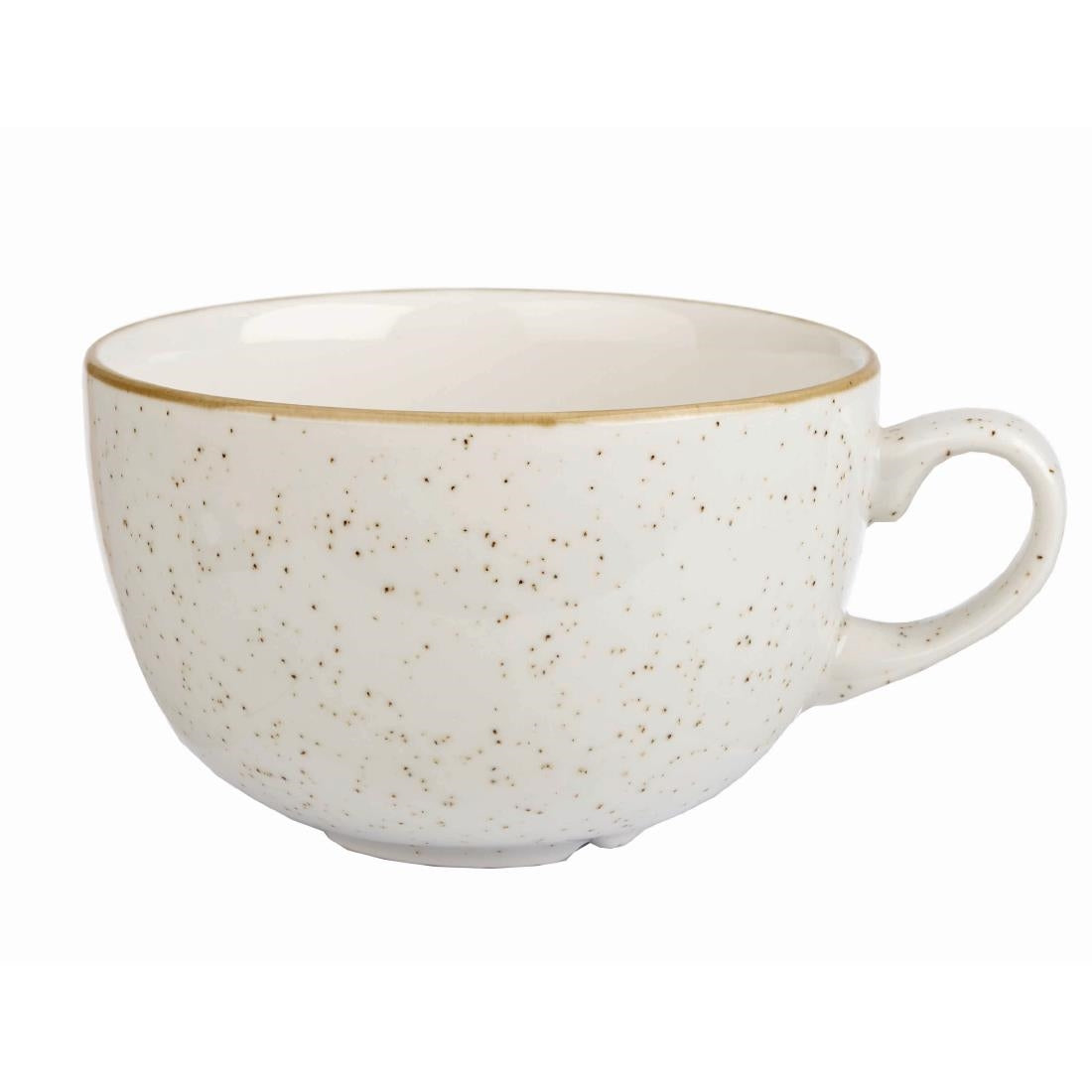 Churchill Stonecast Round Cappuccino Cups Barley White 8oz (12 Pack)