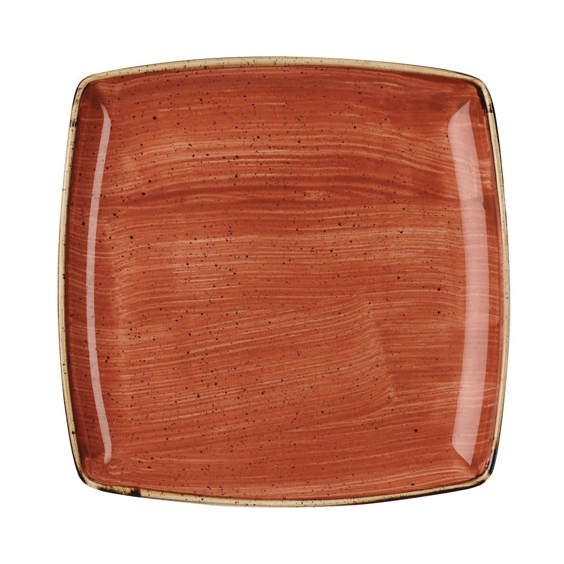Churchill Stonecast Deep Square Plate Spiced Orange 260mm (6 Pack)