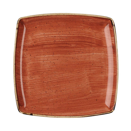 Churchill Stonecast Deep Square Plate Spiced Orange 260mm (6 Pack)