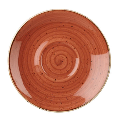 Churchill Stonecast Round Cappuccino Saucers Spiced Orange 185mm (12 Pack)
