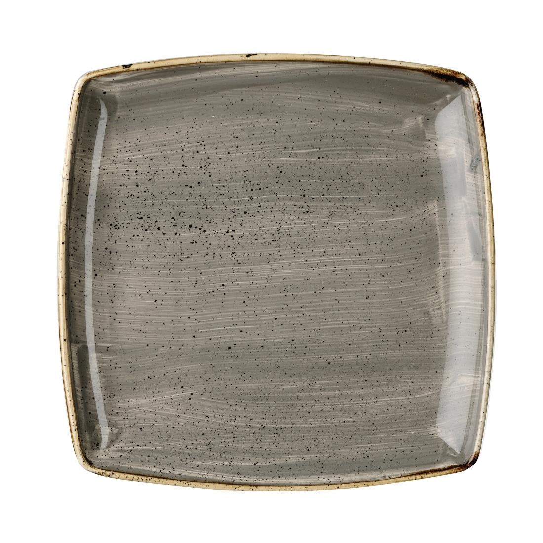 Churchill Stonecast Deep Square Plate Peppercorn Grey 260mm (6 Pack)