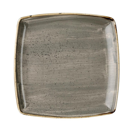 Churchill Stonecast Deep Square Plate Peppercorn Grey 260mm (6 Pack)