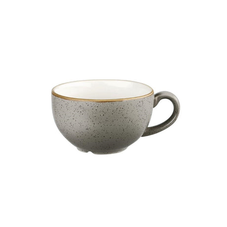 Churchill Stonecast Round Cappuccino Cups Peppercorn Grey 12oz