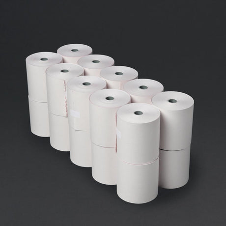 Olympia Non-Thermal 2ply White and Pink Till Roll 76 x 71mm (20 Pack)