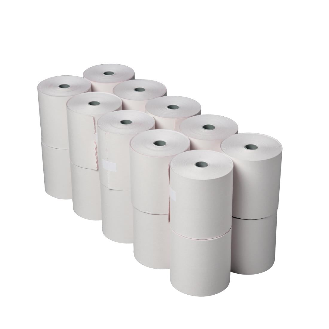 Olympia Non-Thermal 2ply White and Pink Till Roll 76 x 71mm (20 Pack)