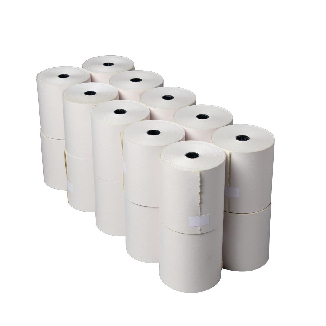 Olympia Non-Thermal 2ply White and Yellow Till Roll 76 x 70mm (20 Pack)