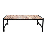 Bolero Steel and Acacia Low Coffee Table 1200x800mm
