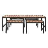 Bolero Steel and Acacia Low Coffee Table 1200x800mm