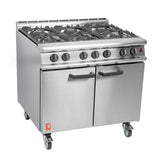 Falcon 6 Burner Dominator Plus Oven Range G3101 Propane Gas with Castors