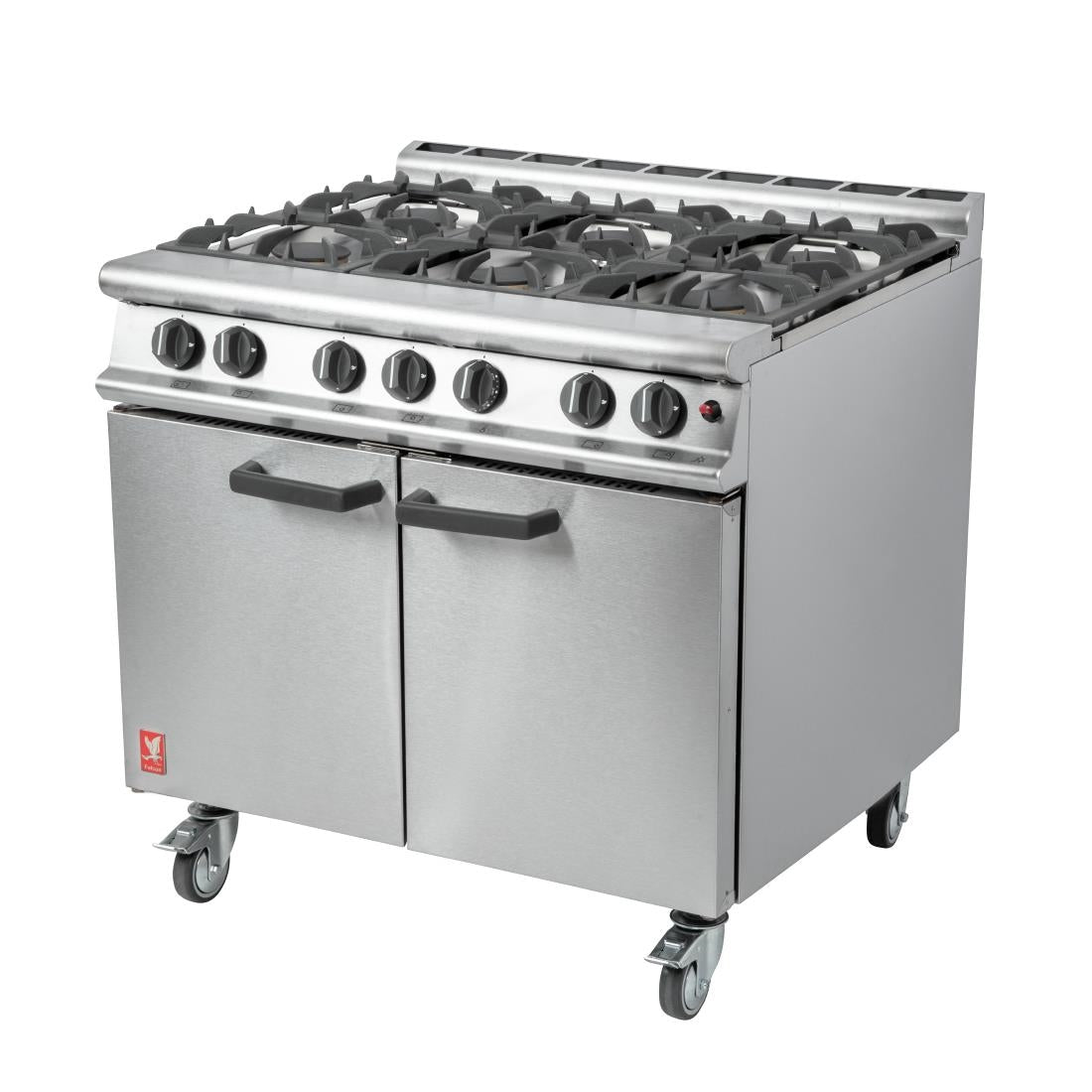 Falcon 6 Burner Dominator Plus Oven Range G3101 Propane Gas with Castors