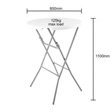 Bolero Round Poseur Folding Table White 800mm