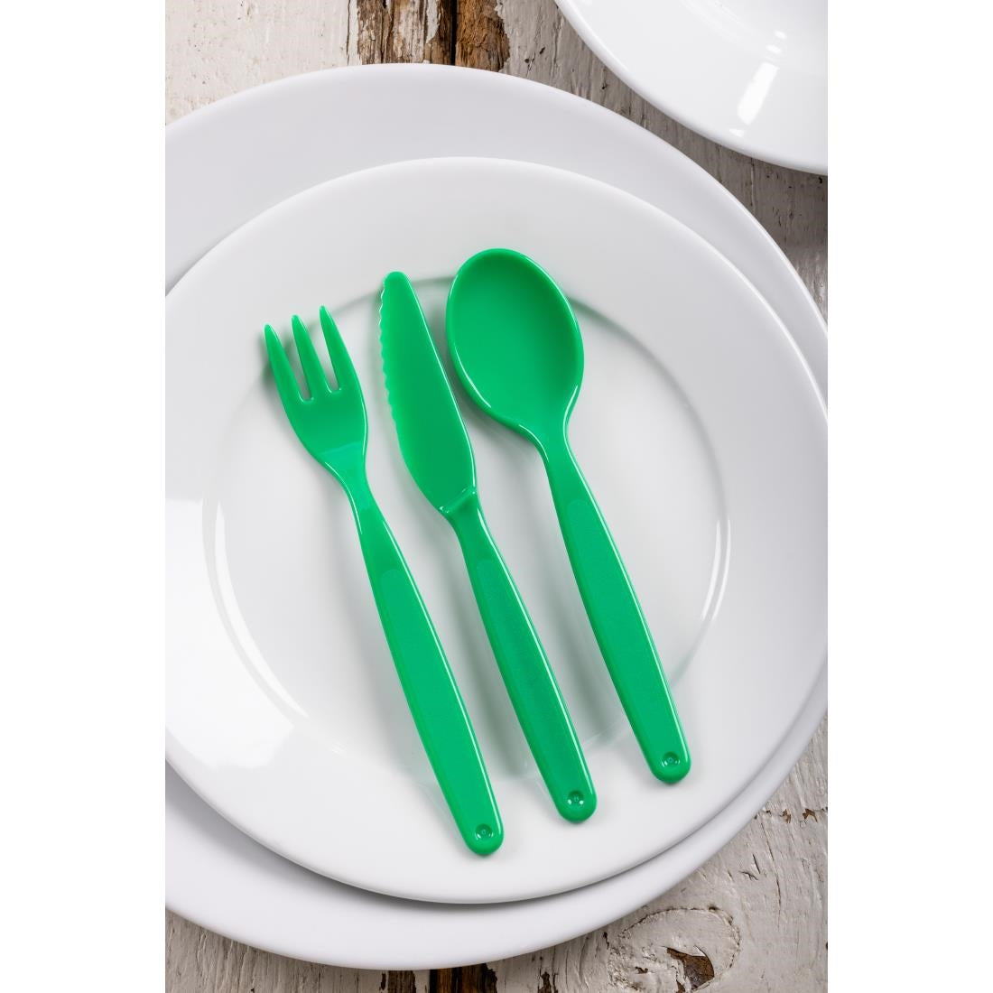 Olympia Kristallon Polypropylene Spoons Green (12 Pack)
