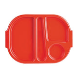 Olympia Kristallon Large Polypropylene Compartment Food Trays Red 374mm