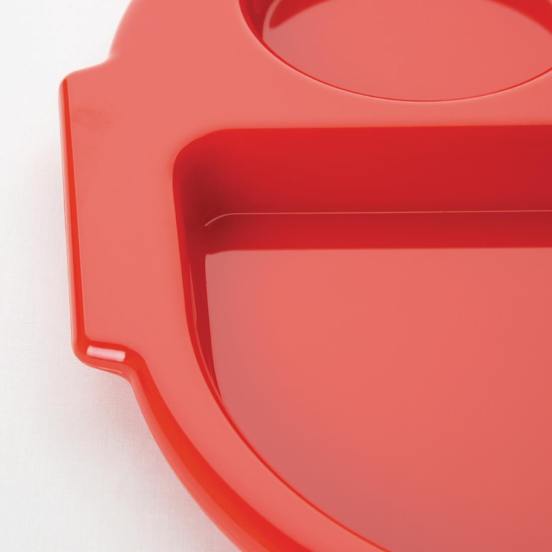 Olympia Kristallon Large Polypropylene Compartment Food Trays Red 374mm