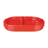 Olympia Kristallon Large Polypropylene Compartment Food Trays Red 374mm