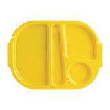 Olympia Kristallon Large Polypropylene Compartment Food Trays Yellow 374mm